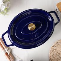 zyle ketaus emaliuoti puodai - Zyle Ovalus emaliuotas ketaus puodas ZY040BLKI, mėlynas (Blue), 7.8 l - 3 nuotrauka