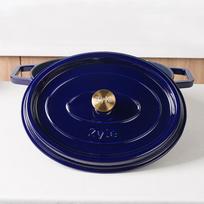 zyle ketaus emaliuoti puodai - Zyle Ovalus emaliuotas ketaus puodas ZY040BLKI, mėlynas (Blue), 7.8 l - 5 nuotrauka