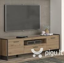 TV spintelė Forte Flash 2D1S, ruda/pilka