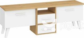 TV staliukas Meblocross Nordis 2D2S, ąžuolo/baltos spalvos
