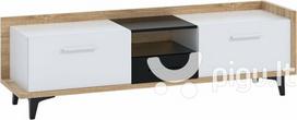 TV staliukas Meblocross Box 09 2D1S, šviesios ąžuolo/baltos spalvos