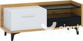 TV staliukas Meblocross Box 08 1D1S, šviesios ąžuolo/baltos spalvos