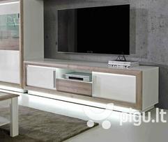 TV staliukas Forte Canne CQNT131B-C141, baltos/rudos spalvos
