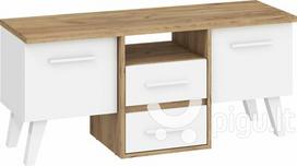 TV staliukas Nordis 3D, šviesiai rudas/baltas