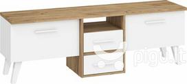 TV staliukas Nordis 2D2S, šviesiai rudas/baltas