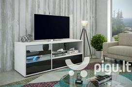 TV staliukas Global I, baltas/juodas