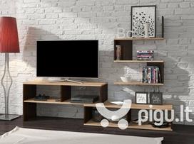 TV staliukas su lentynomis Sydney, ąžuolo/rudos spalvos