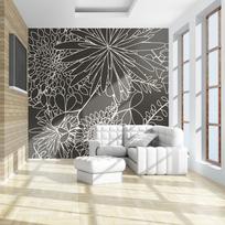 Fototapetas Artgeist Black And White Floral Background, 270 cm x 350 cm