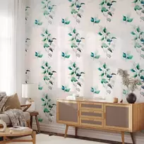 Fototapetas Artgeist Mint Green Nature - Solid Floral Pattern With Green Leaves, 210 cm x 294 cm