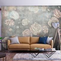 Fototapetas Artgeist Misty Nature - Muted Rose Flowers On A Background In Grey Tones, 280 cm x 400 cm