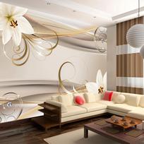 Fototapetas Artgeist Lilies And The Gold Spirals NEW011523SAM, 245 cm x 343 cm