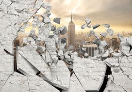 Fototapetas Artgeist Ny - City Behind The Wall, 175 cm x 250 cm