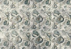 Fototapetas Artgeist Autumn Souvenirs - Cool Grey Floral Pattern With Leaves, 315 cm x 315 cm