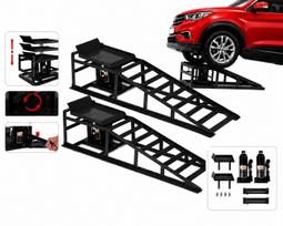 Automobilio užvažiavimo rampos su hidrauliniu keltuvu 5T, reguliuojamos, SUV