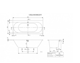 vonia villeroy oberon - Vonia Villeroy & Boch Oberon 2.0, 180 cm x 80 cm, balta (White) - 2 nuotrauka