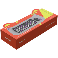 peles - CANYON HSET-W6 EN Keyboard Mouse Kitty Edition AAA АА Wireless Violet | CNS-HSETW6VT - 2 nuotrauka