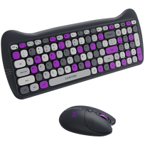 peles - CANYON HSET-W6 EN Keyboard Mouse Kitty Edition AAA АА Wireless Violet | CNS-HSETW6VT - 4 nuotrauka