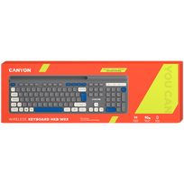 klaviatura zaidimams - CANYON keyboard HKB-W03 EN AAA Wireless Grey | CNS-HKBW03DG - 2 nuotrauka