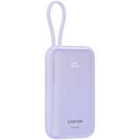 power bank 10000 mah - Canyon OnPower 101, 10000mAh, 22.5W, violetinė - 5 nuotrauka