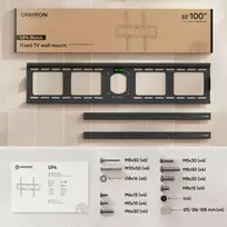 tv 100 - ONKRON Fixed TV Wall Mount for 55 to 100-inch Flat Panel TVs Digital Panels 75 kg, Black | UF4-B - 2 nuotrauka