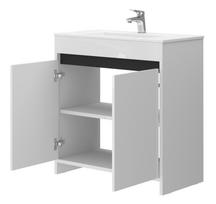 praustuvas 80 cm - Vonios spintelė LEMGO LM-80, balta (White) su praustuvu - 3 nuotrauka