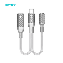 usb i c adapteris - BWOO BZ67 2-in-1 Lightning / USB-C į 3.5mm Jack adapteris Juodas (Black) - 3 nuotrauka