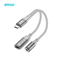 usb i c adapteris - BWOO BZ67 2-in-1 Lightning / USB-C į 3.5mm Jack adapteris Juodas (Black) - 5 nuotrauka