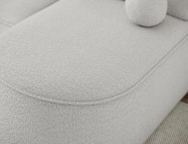 lova x 220 - Livosa Royal 01 kampinė sofa-lova, balta (White) - 2 nuotrauka