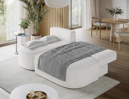 lova x 220 - Livosa Royal 01 kampinė sofa-lova, balta (White) - 4 nuotrauka