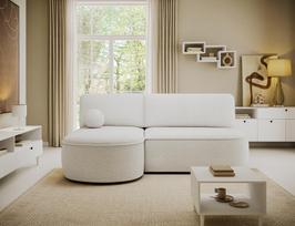 lova x 220 - Livosa Royal 01 kampinė sofa-lova, balta (White) - 5 nuotrauka