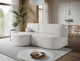 lova x 220 - Livosa Royal 01 kampinė sofa-lova, balta (White) - 6 nuotrauka