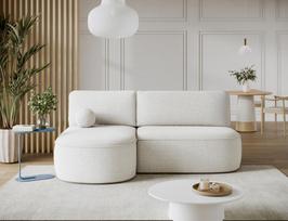 lova x 220 - Livosa Royal 01 kampinė sofa-lova, balta (White) - 8 nuotrauka
