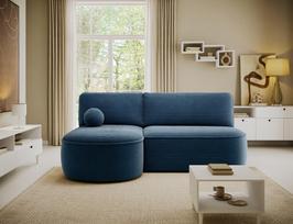lova x 220 - Kampinė sofa-lova Livosa Jarell 40, tamsiai mėlyna (Dark Blue), kairinė, 144 x 220 cm x 93 cm - 5 nuotrauka