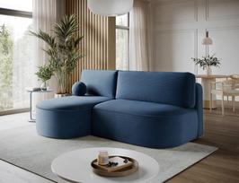 lova x 220 - Kampinė sofa-lova Livosa Jarell 40, tamsiai mėlyna (Dark Blue), kairinė, 144 x 220 cm x 93 cm - 6 nuotrauka