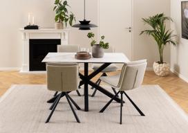 valgomojo kedes beige - Valgomojo kėdė Flynn Basel 24 101135, juoda/smėlio, 59 cm x 47 cm x 85 cm - 3 nuotrauka