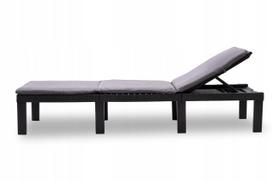 saules gultai plastiko - Gultas VLX Sun Lounger w/ Cushion 315829, juodas - 3 nuotrauka
