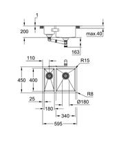 nerudijancio plieno plautuve 450 - Nerūdijančio plieno plautuvė Grohe K700, 31576SD0 - 2 nuotrauka