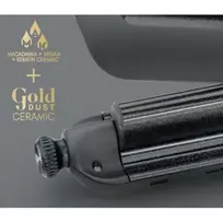 plauku garbanojimas - Diva Pro Styling Precious Metals Gold Dust Plaukų formavimo žnyplės Juodos (Black) - 3 nuotrauka