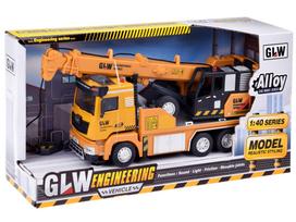 su kranu - GLW Statybinis kranas su garsu ir šviesa ZA5011, geltona (Yellow) - 2 nuotrauka