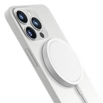 apple 15 with magsafe - 3MK "Hardy Silicone MagCase iPhone 15 Pro" Silver-White - 4 nuotrauka