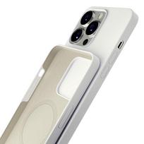 apple 15 with magsafe - 3MK "Hardy Silicone MagCase iPhone 15 Pro" Silver-White - 5 nuotrauka