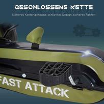 go kartai - Homcom Go Kart pedalinis kartingas su rankiniu stabdžiu, žalias (Green) - 6 nuotrauka
