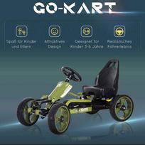 go kartai - Homcom Go Kart pedalinis kartingas su rankiniu stabdžiu, žalias (Green) - 7 nuotrauka