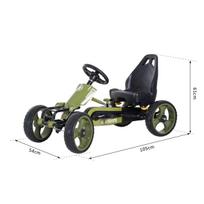 go kartai - Homcom Go Kart pedalinis kartingas su rankiniu stabdžiu, žalias (Green) - 8 nuotrauka