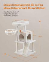 dideliu kaciu draskykle - Feandrea Draskyklė katėms su erdvia platforma, balta (White) - 3 nuotrauka