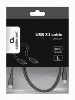 usb to usb c cable 2 m - Gembird Cable USB-C to USB-C Black 1m - 5 nuotrauka