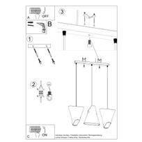 sviestuvai - Sollux Blum 3 SL.0771, E27, 3 x 60 W, baltas - 5 nuotrauka