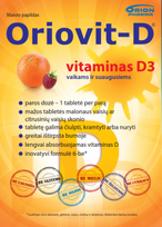 vitaminas d camelia - ORIOVIT-D vitaminas D, citrusinių vaisių skonio, nuo 11 m., 100 kramtomųjų tablečių - 2 nuotrauka