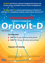 vitaminas d camelia - ORIOVIT-D vitaminas D, citrusinių vaisių skonio, nuo 11 m., 100 kramtomųjų tablečių - 3 nuotrauka
