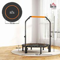 homcom sulankstomas - HOMCOM 102 cm sulankstomas mini batutas su keturiomis reguliuojamo aukščio rankenomis, juodas (Black) - 8 nuotrauka